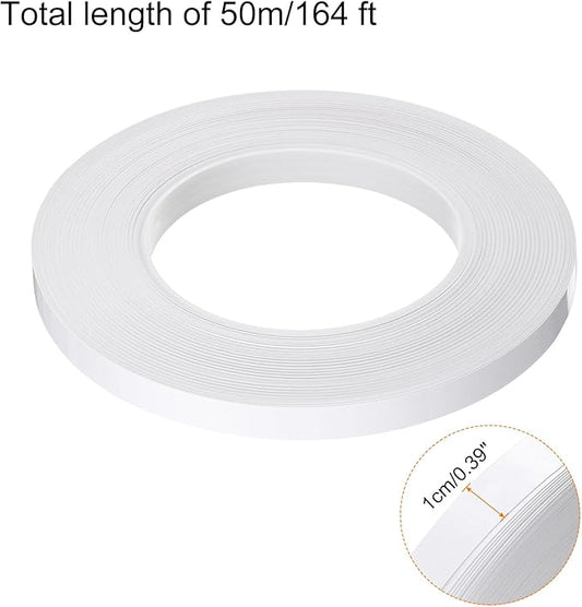 HARFINGTON 2Pcs Floor Tiles White Foil Lines Metallic Mirror Tape 0.39" x164 Ft Self Adhesive Decor Floor Wall Seam Sticker Waterproof Gap Sealing Tape for Kitchen Bathroom Cabinet