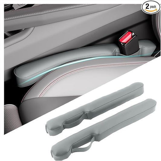 Aokdom 2026 2PCS Upgraded Car Seat Gap Filler with Fixing Ring,Elastic Car Gap Filler to Avoid Dropping Cell Phones/Keys,Essential Cars Gaps Seat Fillers Cars Accessories (Sage Green)