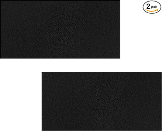 2PCS Leather Repair Patch, 4 x 8 Inch PU Self-Adhesive Repair Patch Tape Vinyl Repairs Kit, Portable Car Leathers Repairs Kit for Cars Upholstery Seat,Furniture,Couches,Chairs (Black)