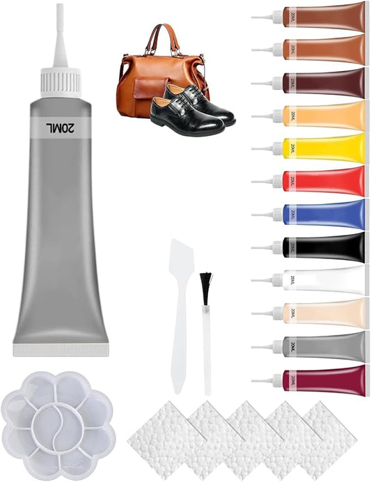 2026 New Advanced Leather Repair Gel, Upgrade Leather Repair Kit for Car Seat Vinyl Repair Kit, Professional Leather Repair Coloured Cream Gel, Multifunctional Couch and Jacket Repair Kit (A02)