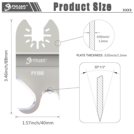 Multitool Saw Blades, Oscillating Multi Tool Hook Knife Blade for Cutting Roofing Shingles, PVC Carpet,Cardboard and Other Soft Materials (5-Pack)