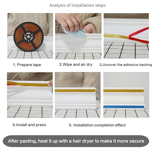 Caulk Tape Waterproof Self Adhesive,Bathroom Accessories Sealant Strip Caulk Strip Caulking Tool,Caulking Sealing Tape for Kitchen Countertop,Toilet,Windows,Decor (Colorful Gold, Internal Corner)