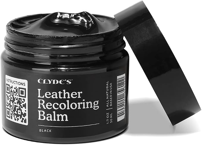 Clyde's™ Leather Company Leather Recoloring Balm – Color Restore & Scratch Repair Kit for Faded Leather Furniture, Car Seats, Sofa & Vinyl | 23 Colors | Non-Toxic Dye