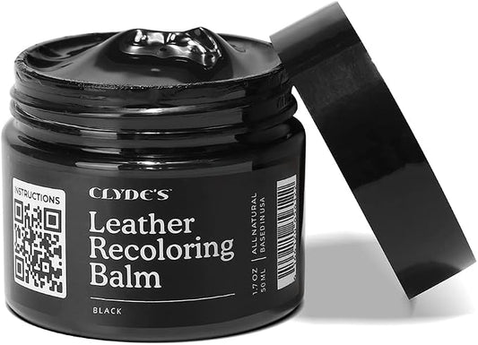 Clyde's™ Leather Company Leather Recoloring Balm – Color Restore & Scratch Repair Kit for Faded Leather Furniture, Car Seats, Sofa & Vinyl | 23 Colors | Non-Toxic Dye