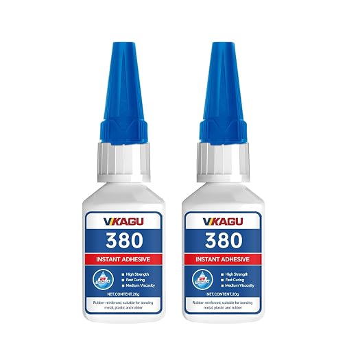 380 Super Glue Black High-Viscosity Instant Adhesive 20g Suitable for Metal Plastic and Rubber 2 Pack