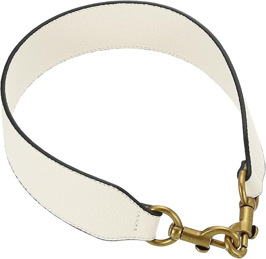 uxcell 22.83 Inch PU Leather Short Bag Strap with Clasp, Purse Handles Handbags Replacement Straps for Clutch Bag Crossbody Underarm Bags, Beige, Deep Gold Buckle