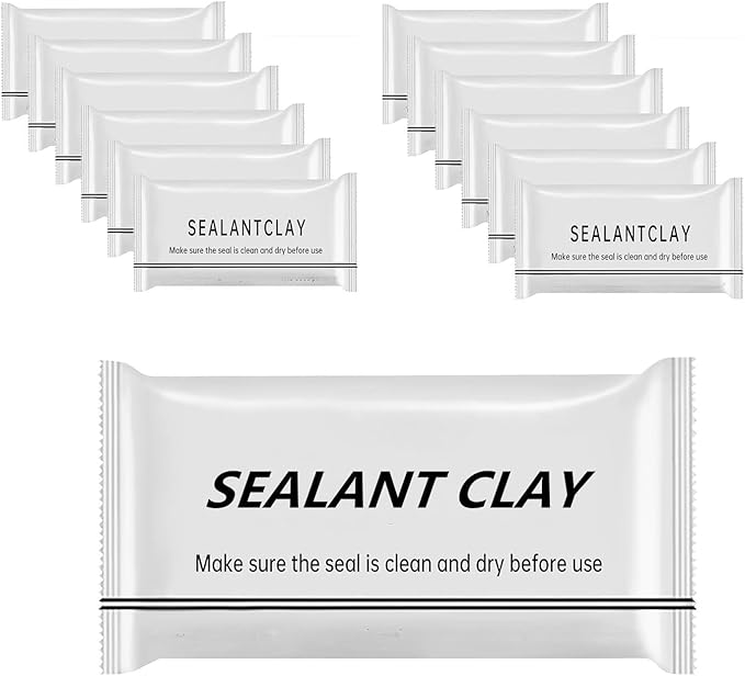 Duct Seal Putty Waterproof Sealant Clay Mastic for AC Holes Repair Sealing Clay Quick Mending Mud for wall Hole and Drain Connection Repair (White 8 pcs)