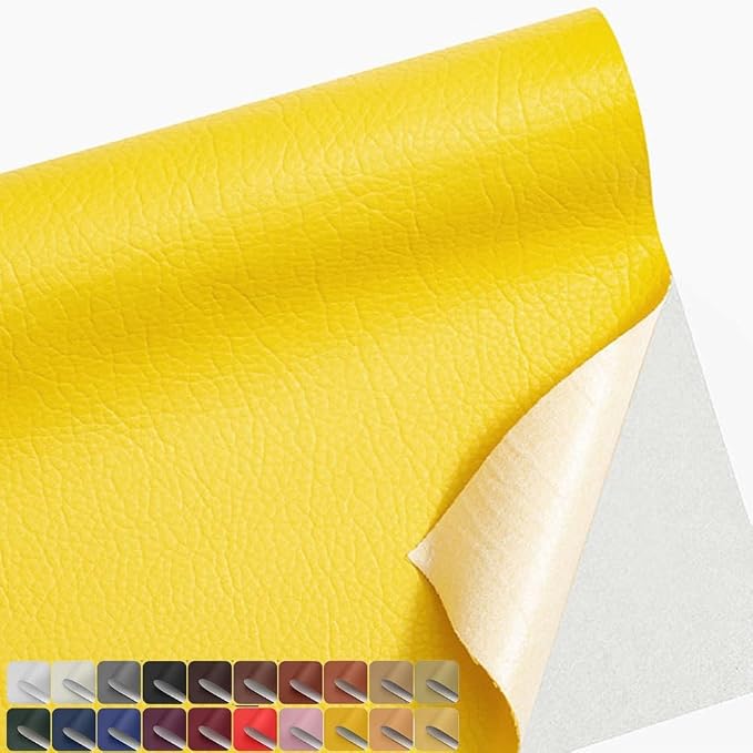 20 X 197 Inches Leather Repair Kit for Furniture, Waterproof Leather Tape Patch Couch Covers Car Seat Repair Self Adhesive Leather Repair Kit (Yellow)