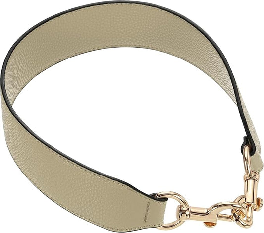 uxcell 22.83 Inch PU Leather Short Bag Strap with Clasp, Purse Handles Handbags Replacement Straps for Clutch Bag Crossbody Underarm Bags, Khaki, Gold Buckle