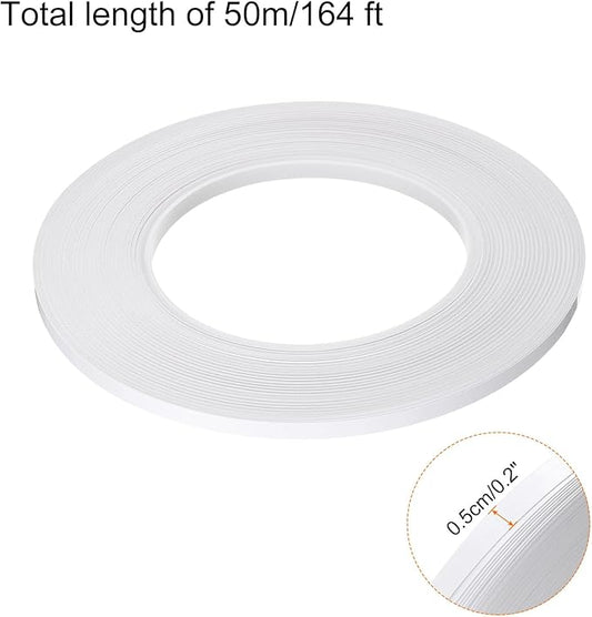 HARFINGTON 2Pcs Floor Tiles White Foil Lines Metallic Mirror Tape 0.2" x164 Ft Self Adhesive Decor Floor Wall Seam Sticker Waterproof Gap Sealing Tape for Kitchen Bathroom Cabinet