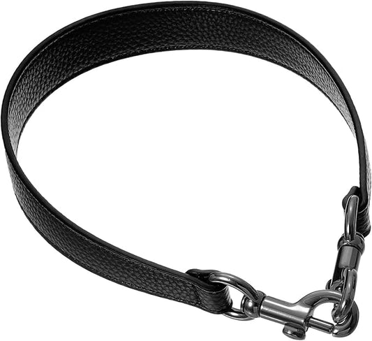 uxcell 19.29 Inch PU Leather Short Bag Strap with Clasp, Purse Handles Handbags Replacement Straps for Clutch Bag Underarm Bags, Black, Grey Buckle