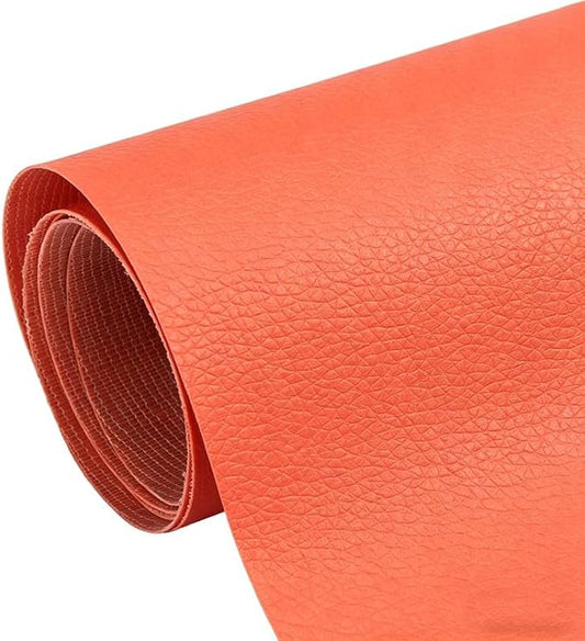 Cremsy Leather Repair Patch, Self Adhesive Leather Repair, Waterproof Vinyl Repair Patch, Cuttable Furniture Repair Tape for Couches, Sofa, Furniture, Car Seats, Bags, Jackets (Orange)