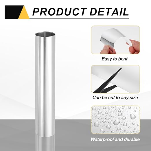 uxcell Aluminum Flashing Roll, 12in x 3.3ft Metal Roof Panels 0.1mm Waterproof Aluminum Sheet Roll for House Repair, Roof Flashing, Sealing Windows Doors, DIY Projects