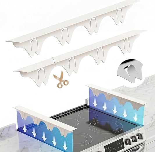 Silicone Stove Gap Covers with Stainless Steel, Oven Gap Filler Seals Gaps Between Stovetop and Counter, Stove Gap Guards Range Trim Kit, Easy to Clean Stove Gap Guard (Beige 2 Pack,20.86")