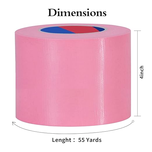 Pink Heavy Duty Duct Tape, 4 Inch x 55 Yards, Industrial Grade Waterproof & UV Resistant, Strong Adhesive for Indoor Outdoor Repairs, Crafts, Home Improvement, Moving Packing and DIY Projects