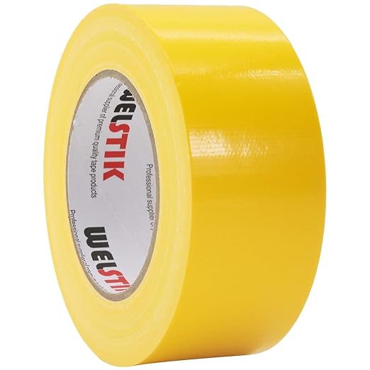 WELSTIK Professional Grade Yellow Duct Tape, Waterproof Duct Cloth Fabric,Duct Tape for Repairs, DIY, Crafts, Indoor Outdoor Use,2 Inch X 45 Yards