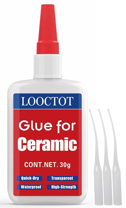 LOOCTOT 30g Ceramic Glue,China Porcelain and Pottery Repair,Super Instant Glue Bonding Between Ceramics,No Smell After Cure,Waterproof Clear