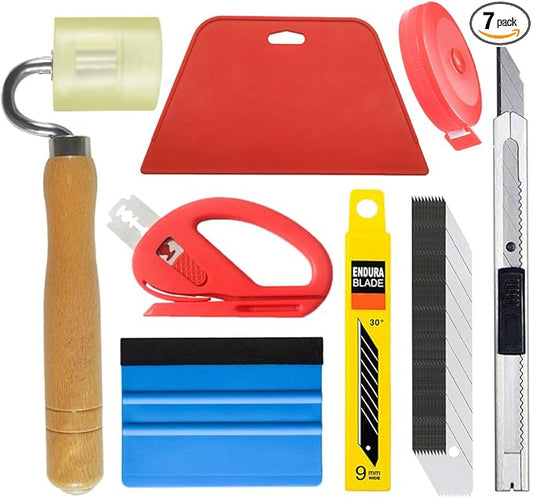 tiptopcarbon Wallpaper Tool Kit with Felt Squeegee Seam Roller for Wallpaper Contact Paper Adhesive Vinyl