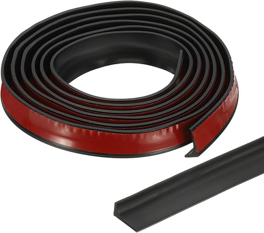PATIKIL 118 Inch Collapsible Shower Threshold Water Dam Guard, Shower Stopper Barrier Self Adhesive Sink Splash Guard for Frameless Shower Door Bottom, Black (0.8"Wx0.5"T)