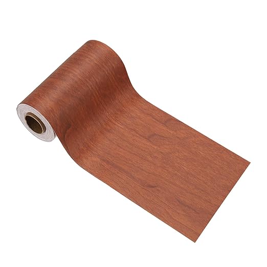 PATIKIL Wood Grain Tape 4.7" x 32 ft, Self-Adhesive Wood Texture Repair Tape Realistic Wooden Effect Patch for Furniture Cabinets Floor Walls, Red Brown