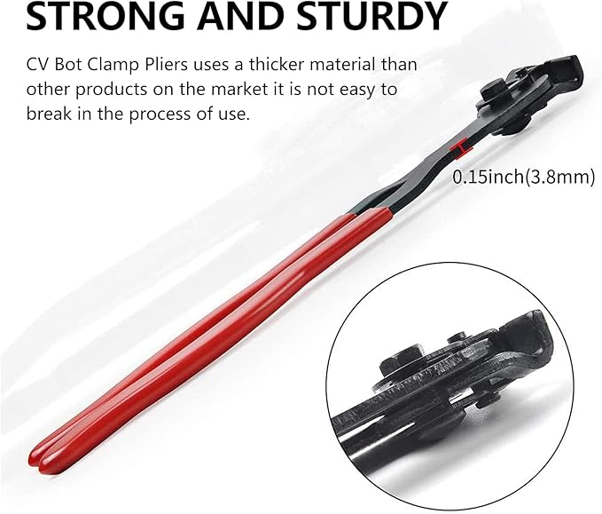 CV Joint Boot Clamp Pliers, Automotive CV Boot Clamp Tool Set, Hose Clamp Pliers CV Axle Clamp Tool, Suitable for Vehicles ATV UTV boot Clamps (Red)