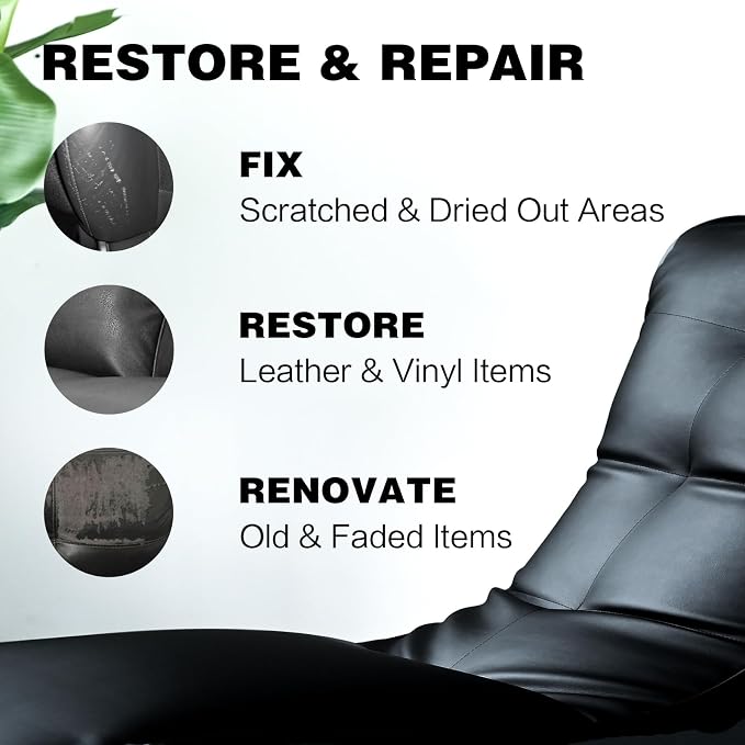 Leather Recoloring Balm, Color Restorer Conditioner, Leather Dye for Furniture, Couch Paint and Repair, Scratch Remover, Leather Color for Couches, Leather Repair Kits