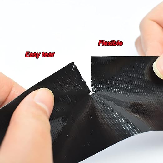 XUXU 4 Pcs Black Duct Tape Heavy Duty Waterproof, Strong Adhesive Duct Tape Bulk for Indoor Outdoor Repairs Tear by Hand, 80 Yards x 2 Inch Total