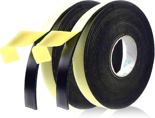 Foam Insulation Tape Adhesive High Density, Seal, Doors, Weatherstrip, Waterproof, Plumbing, HVAC, Windows, Pipes, Cooling, Air Conditioning, Weather Stripping, Craft Tape (66 Ft x 1/8" x 1")