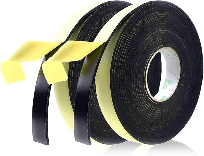 Foam Insulation Tape Adhesive, Seal, Doors, Weatherstrip, Waterproof, Plumbing, HVAC, Windows, Pipes, Cooling, Air Conditioning, Weather Stripping, Craft Tape (66 Ft x 1/8" x 2")