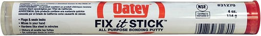 Oatey 31270 Fix-It Multi-Purpose Epoxy Putty, 4 Oz, Box, Beige, Sulfurous, Solid, Gray