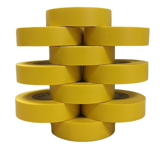 TradeGear Yellow 10 Pack - UL Listed Colored Electrical Tape, 60 ft x 3/4 in, 600V, Flame Retardant, Waterproof, Rubber Adhesive - Phase Marking, Wire ID, Automotive