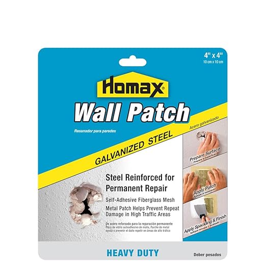 Homax 41072055048 Galvanized Steel Wall Patch, 4"x4", Heavy Duty Patch (Pack of 6)