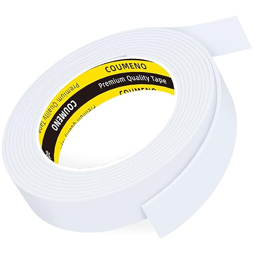 Single-Sided Adhesive EVA Foam Tape 1in x 9.84FT,White Foam Weather Stripping,Door Seal & Window Insulation Tape,Waterproof Sound Proof Seal Strip for Doors,Windows,Garage Door & Gap Sealing