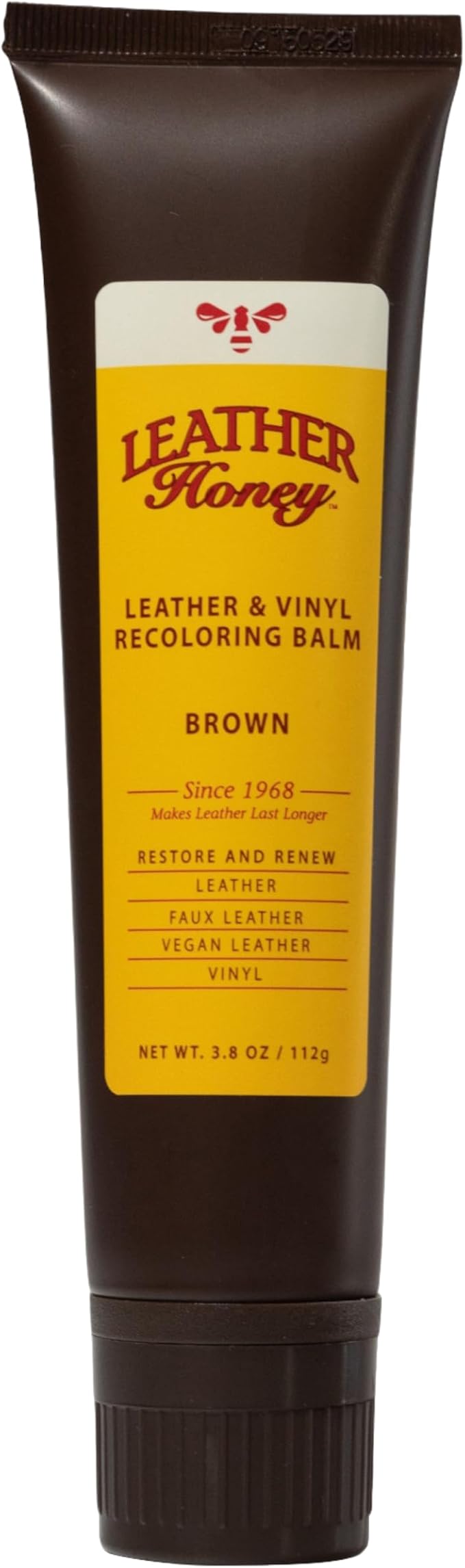 Leather Honey Brown Recoloring Balm: Color Restorer and Scratch/Scuff Remover for Furniture, Couches, Shoes & Boots, Auto Interiors and Accessories