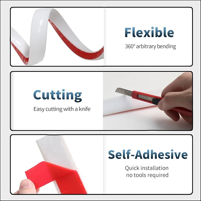 Flexible Quarter Round Molding, Peel and Stick Quarter Round Trim Molding, Crown Molding & Baseboard Trim
