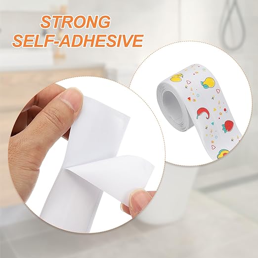 PATIKIL Caulk Tape Waterproof Self Adhesive, PVC Toilet Caulking Sealant Strip Bathtub Caulk Sealing Strip Tape for Bathroom Kitchen Countertop, Fruit (1.5 Inch x 5 Ft)