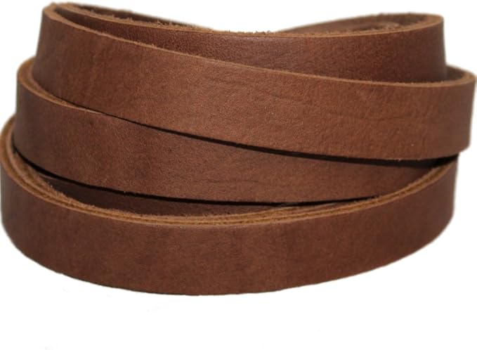 Leather Strap for Crafts & Jewelry | 72 Long × 5/8" Wide × 1/8" Thick (7-8oz) | Genuine Leather Strips for Crafts, Projects or Repairs - Medium Brown