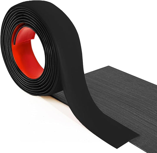 Art3d 4 FT Self Adhesive Vinyl Floor Transition Strip, Laminate Floor Strip Floor Flat Divider Strip for Joining Floor Gaps,Carpet Threshold Transition,Floor Tiles（1.57in, Black）
