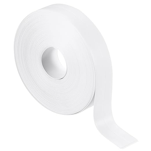 PATIKIL Caulk Tape 0.9" x 33 Ft, Self Adhesive Sealing Tape Waterproof Toilet Tub Caulk Sealant Strip Sealing Trim for Kitchen Bathroom Toilet Bathtub Sink Countertop, White