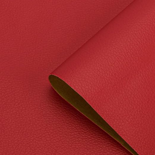 Self Adhesive Leather Repair Patch, 12 x 54 inch Vinyl Leather Repair Patches Kit for Furnitures, Car Seats, Couches, Sofas, Chairs, (Red)