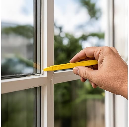 Tapered End Stick Tool, Plastic Construction, Yellow Finish, 7-7/8" Length, Non-Scratch Hand Tool for Caulk, Sealant, Vinyl Window Channels, Mixing, Glazing - Pack of 100