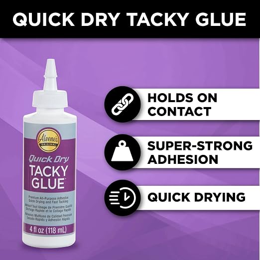 Aleene's Quick Dry Tacky Glue, Premium All-Purpose Adjesove, Quick Drying and Fast Tacking, 4 fl oz 3-Pack