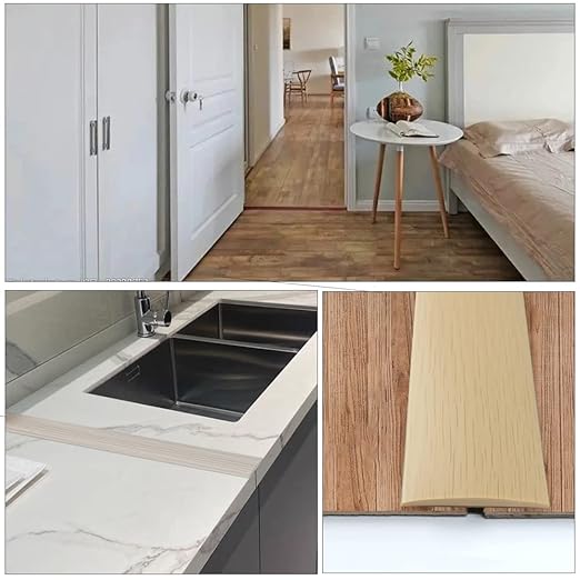 Floor Transition Strip 1.57" Self Adhesive Flat Vinyl Flooring Transitions Strip with Strong Backing Wood Grain (4cm, 10FT, Red Oak)