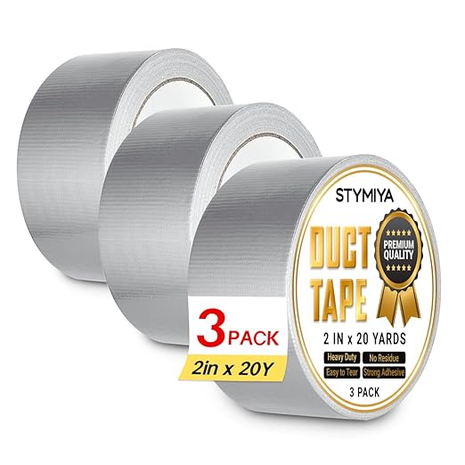 Silver Duct Tape Heavy Duty: Wide Waterproof Outdoor Duck Furniture Repair Tape Bulk - Strong Adhesive Weather UV Resistant No-Residue Masking Tapes Patterns Variety Pack (3, Grey)