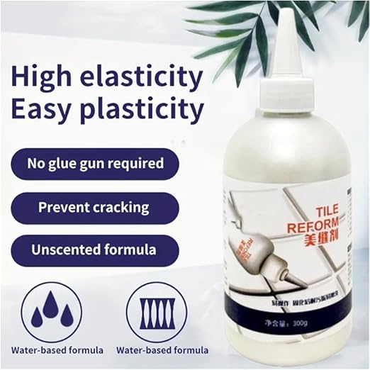 Waterproof Tile Gap Repair Filler, Tile Reform Waterproof Gap Repair Filler, Grout Tiling Tile Reviver Repair, Grout for Bathroom Tiling White, Tile Gap Repair Filler White (Gold)