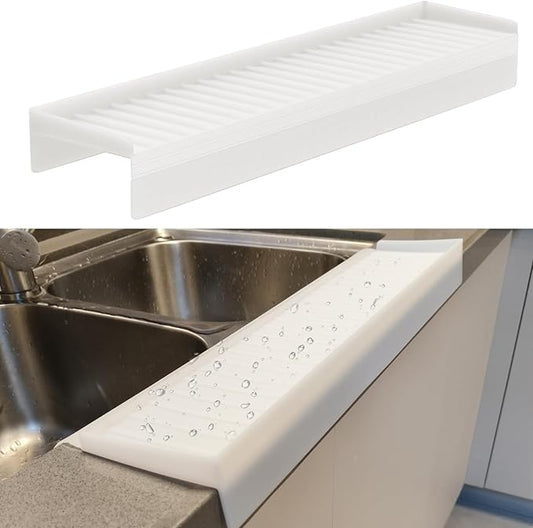 Silicone Edge Protectors - Multifunction Sink Accessories, Splash Guard & Draining Mat for Kitchen, Bathroom Sink, Steel, Granite, Quartz Countertops(Transparent)