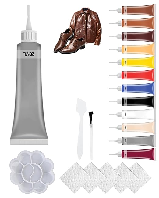 2026 New Advanced Leather Repair Gel, Professional Multi-Color Vinyl Repair Cream Kit, Multipurpose Restoration Set for Car Interior, Couches, Leather Jackets (Grey)