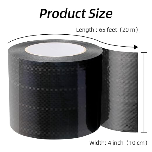 RV Underbelly Tape, Waterproof Belly Tape with Permanent, Sealing Adhesive for Mobile Home, Camper Travel Trailer, Tear Repair Patch, 4 Inch x 65 Feet, Black