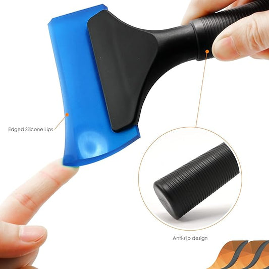 EHDIS Small Squeegee 5 inch Rubber Window Tint Windshield Scraper for Car,Glass, Mirror, Shower, Door,Bathroom Cleaning(Blue)