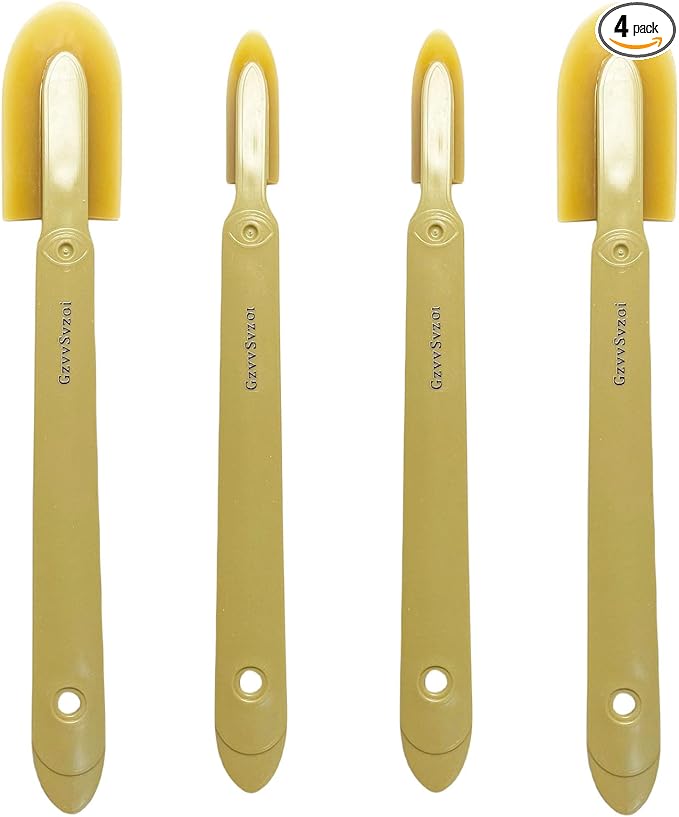 Extended Reach Grout Caulking Tool, 4pcs Rubber Caulk Finishing Tool with Ergonomic Grip for Bathroom, Kitchen Tile Gaps and Hard-to-Reach Areas